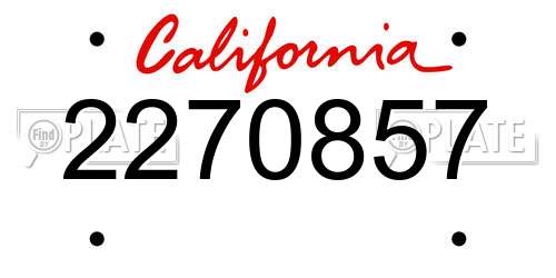 2270857 California License Plate