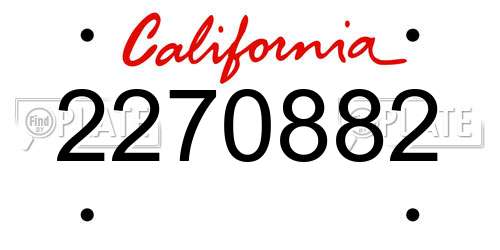 2270882 California License Plate