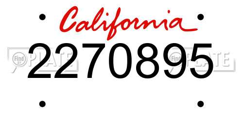 2270895 California License Plate