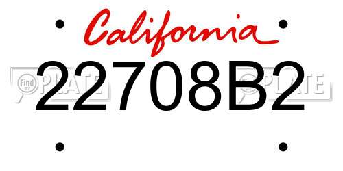 22708B2 California License Plate