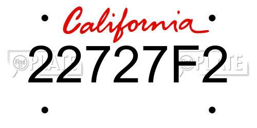 22727F2 California License Plate