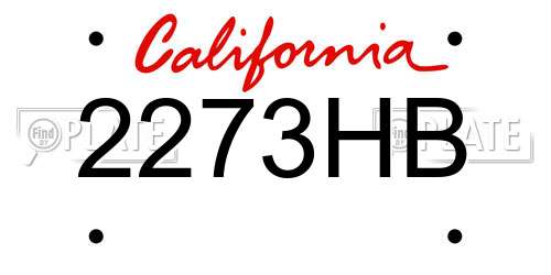 2273HB California License Plate