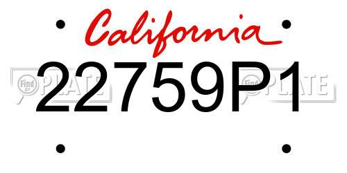 22759P1 California License Plate