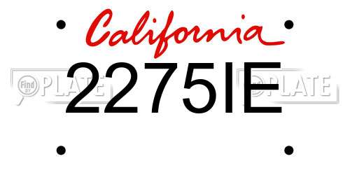 2275IE California License Plate