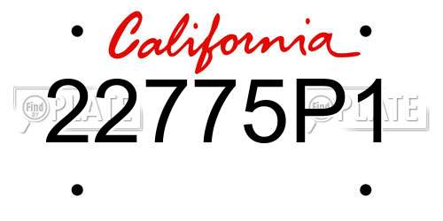 22775P1 California License Plate