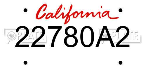 22780A2 California License Plate