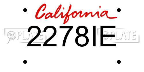 2278IE California License Plate