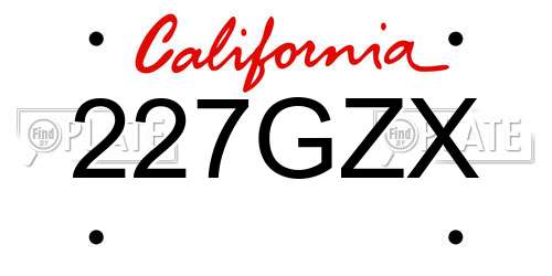 227GZX California License Plate