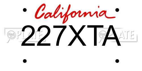 227XTA California License Plate
