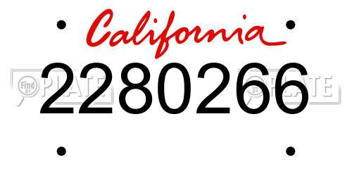2280266 California License Plate