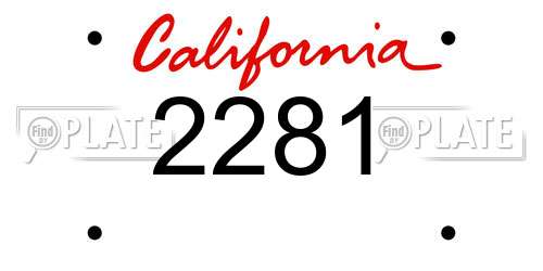 2281 California License Plate