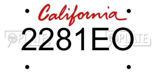 2281EO California License Plate