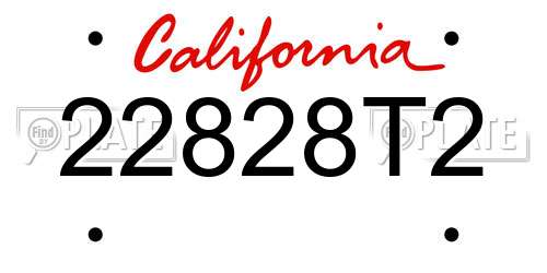 22828T2 California License Plate