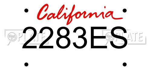 2283ES California License Plate