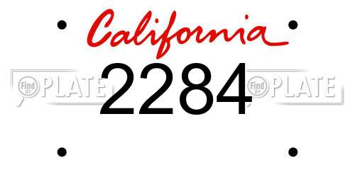 2284 California License Plate