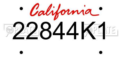 22844K1 California License Plate