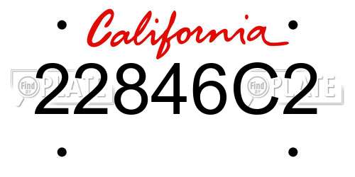 22846C2 California License Plate