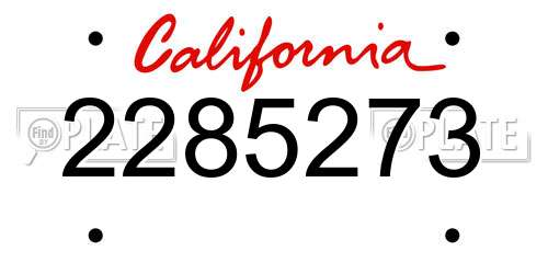 2285273 California License Plate