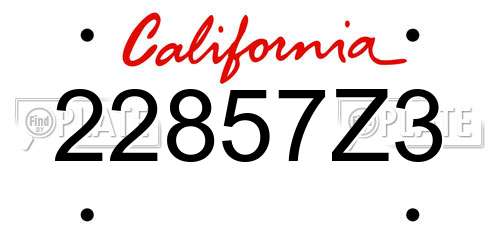 22857Z3 California License Plate