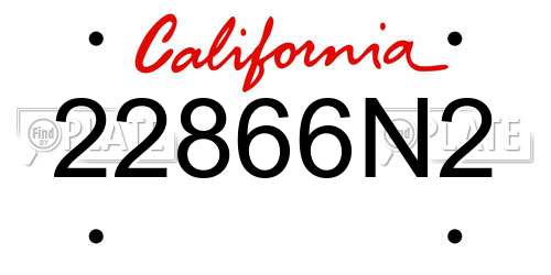 22866N2 California License Plate