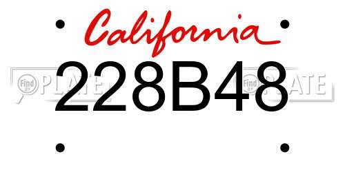 228B48 California License Plate