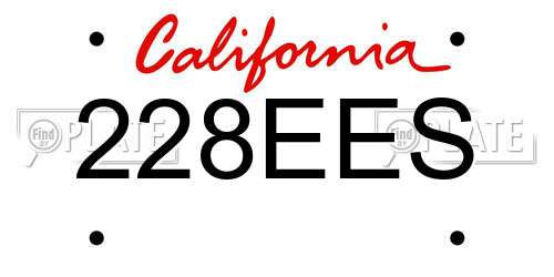 228EES California License Plate