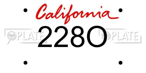 228O California License Plate