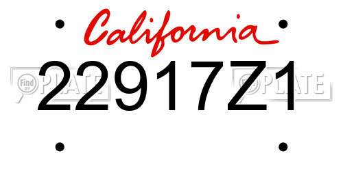 22917Z1 California License Plate