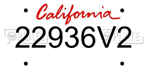 22936V2 California License Plate