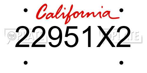 22951X2 California License Plate