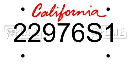 22976S1 California License Plate