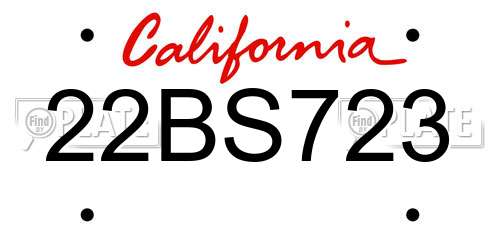 22BS723 California License Plate