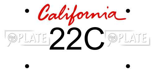 22C California License Plate