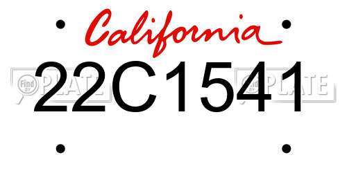 22C1541 California License Plate