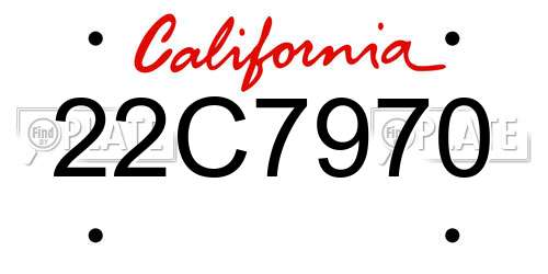 22C7970 California License Plate