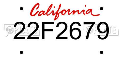 22F2679 California License Plate