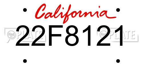 22F8121 California License Plate