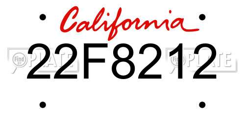 22F8212 California License Plate