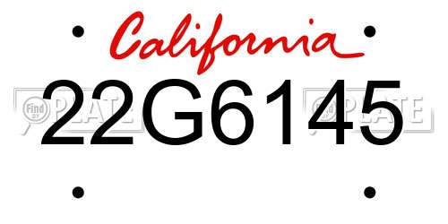 22G6145 California License Plate