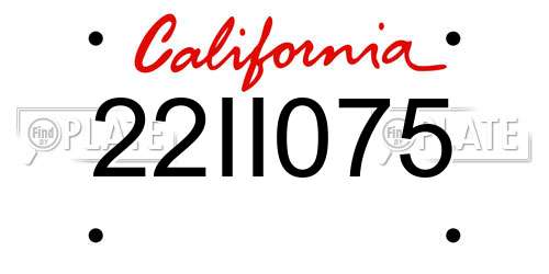 22II075 California License Plate