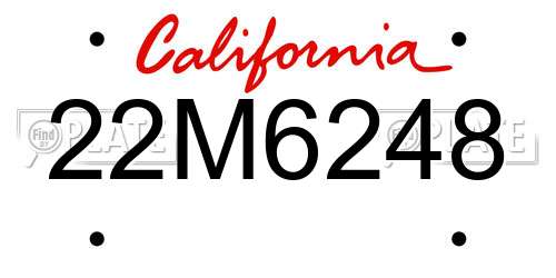 22M6248 California License Plate
