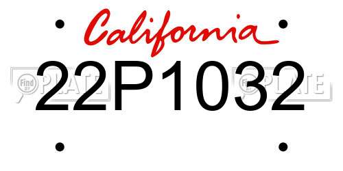 22P1032 California License Plate