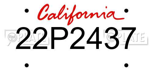 22P2437 California License Plate