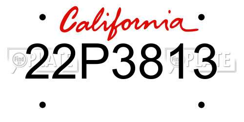 22P3813 California License Plate