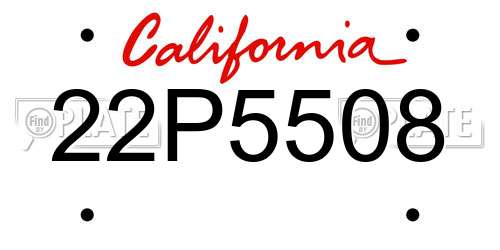 22P5508 California License Plate