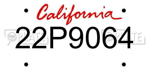 22P9064 California License Plate