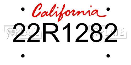 22R1282 California License Plate