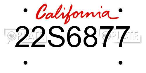 22S6877 California License Plate