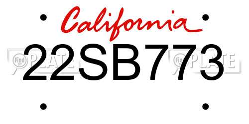 22SB773 California License Plate