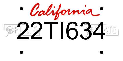 22TI634 California License Plate